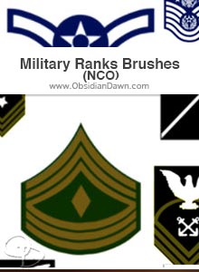 US Military Ranks – Enlisted Photoshop & GIMP Brushes | Obsidian Dawn